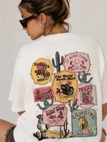 More Cowgirls Front + Back Printed  Western T-Shirt
