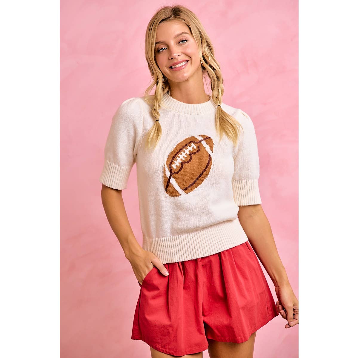 Football Puff Sleeve Top