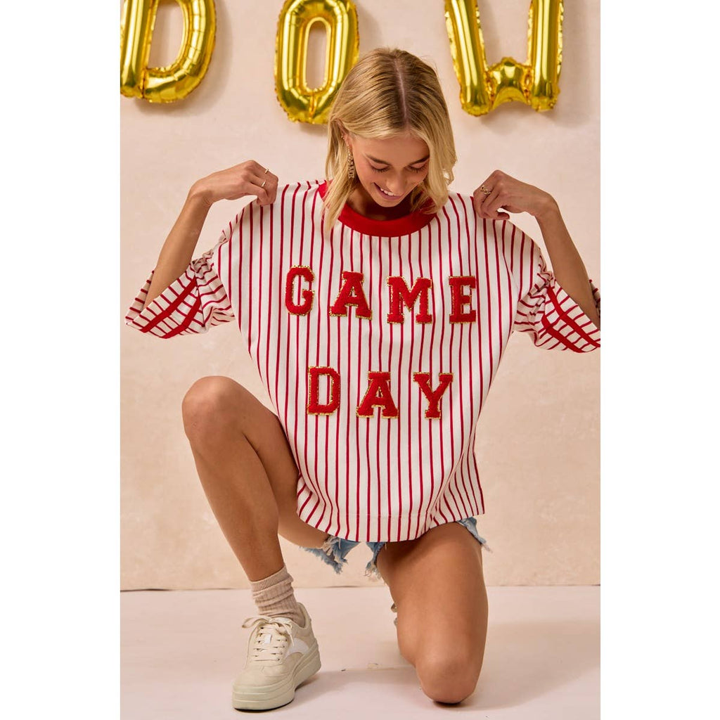 Game Day Striped Top