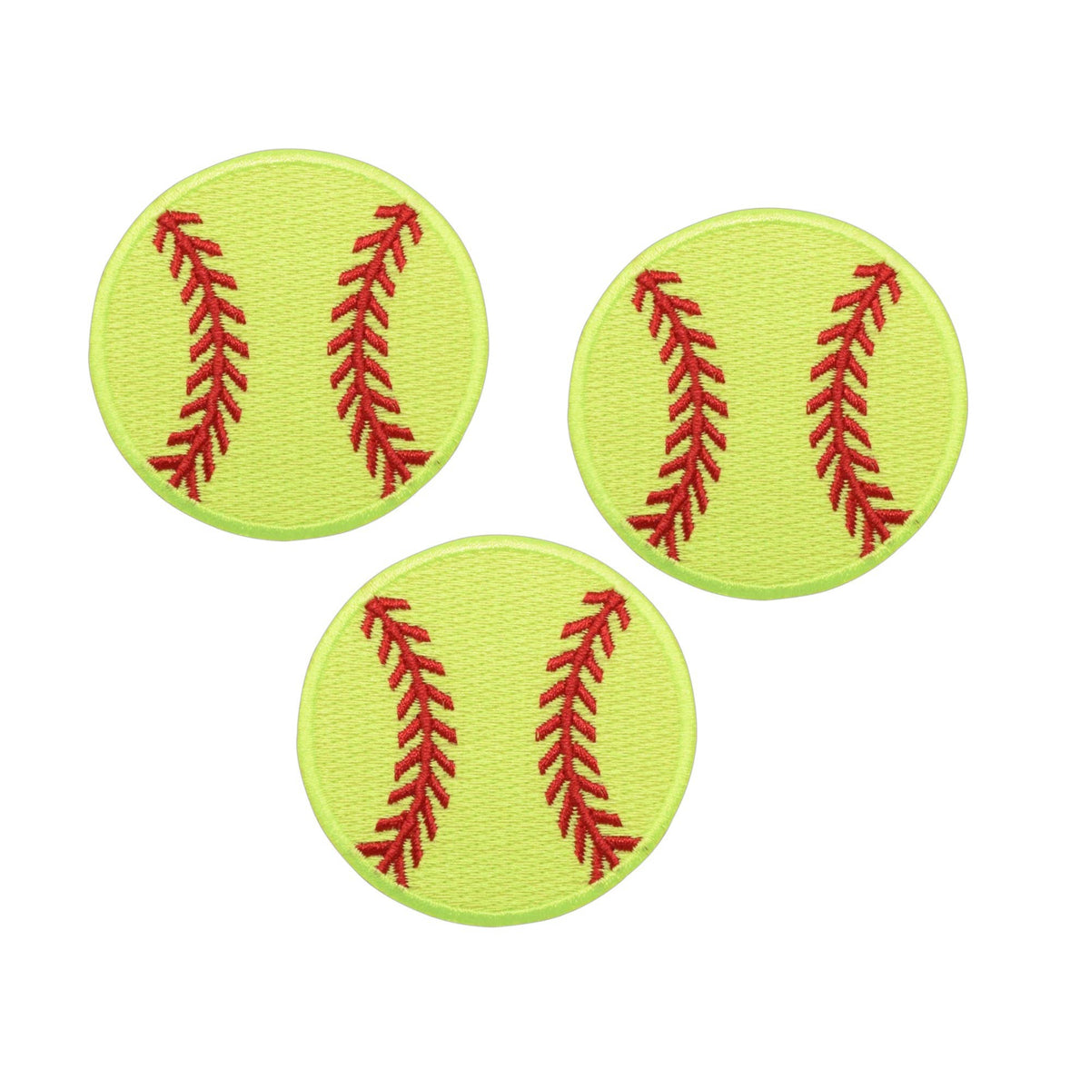 Set of 3, 1" Softball, Iron on Patch