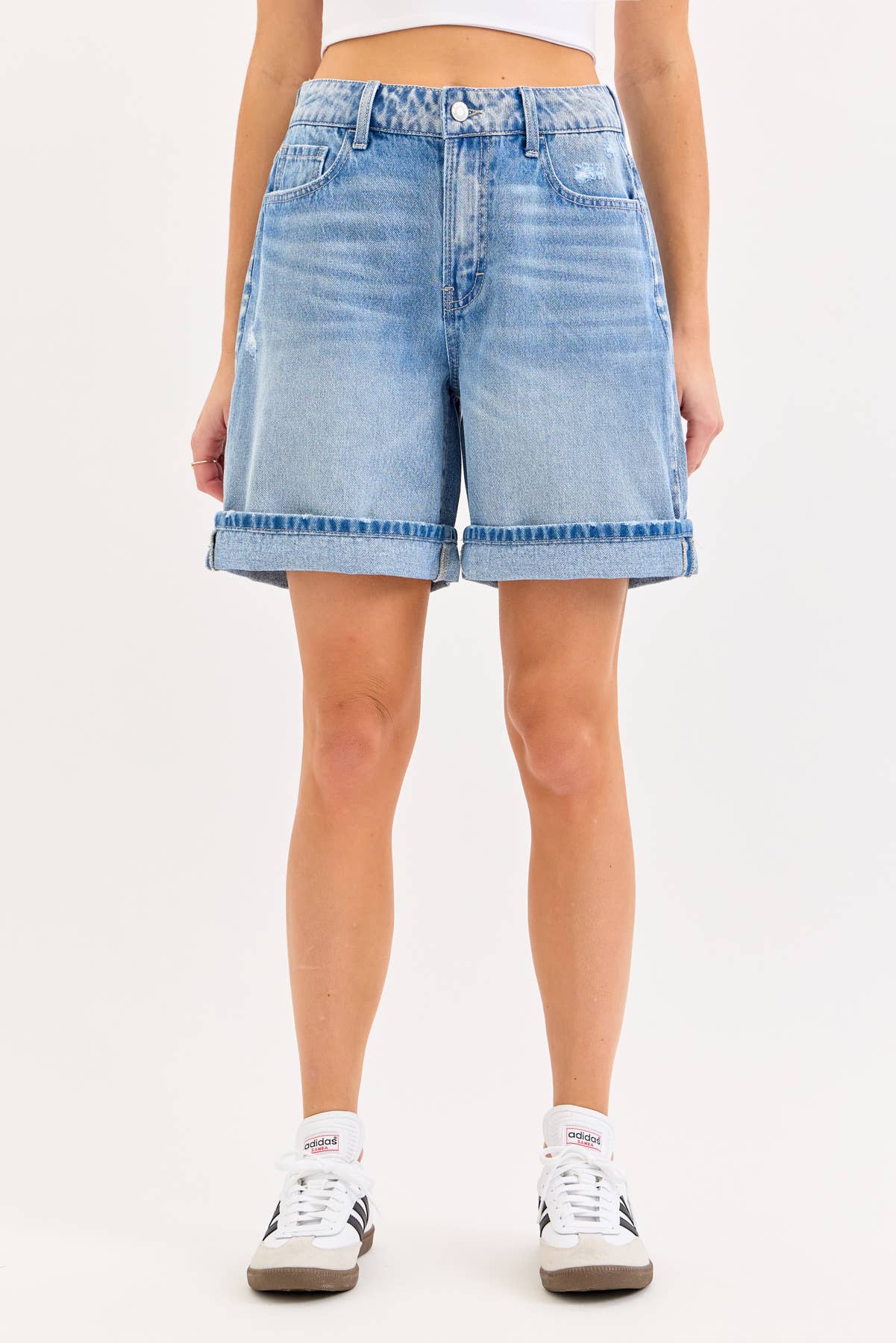 Mid Waisted Baggy Shorts with Cuff