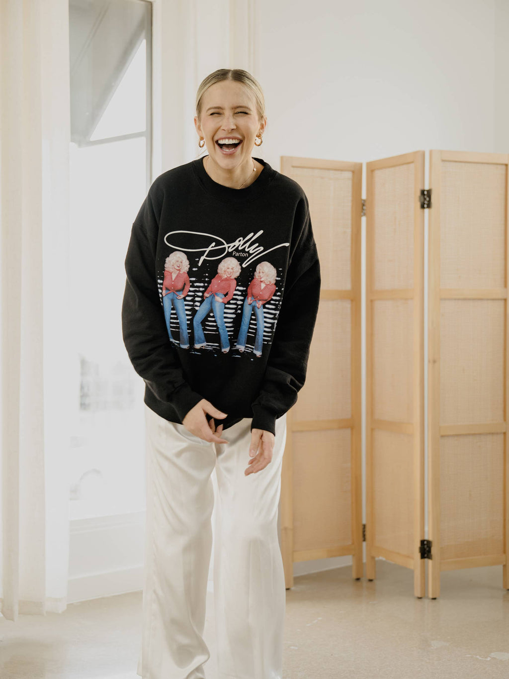 Dolly Parton Triple Threat Black Licensed Sweatshirt