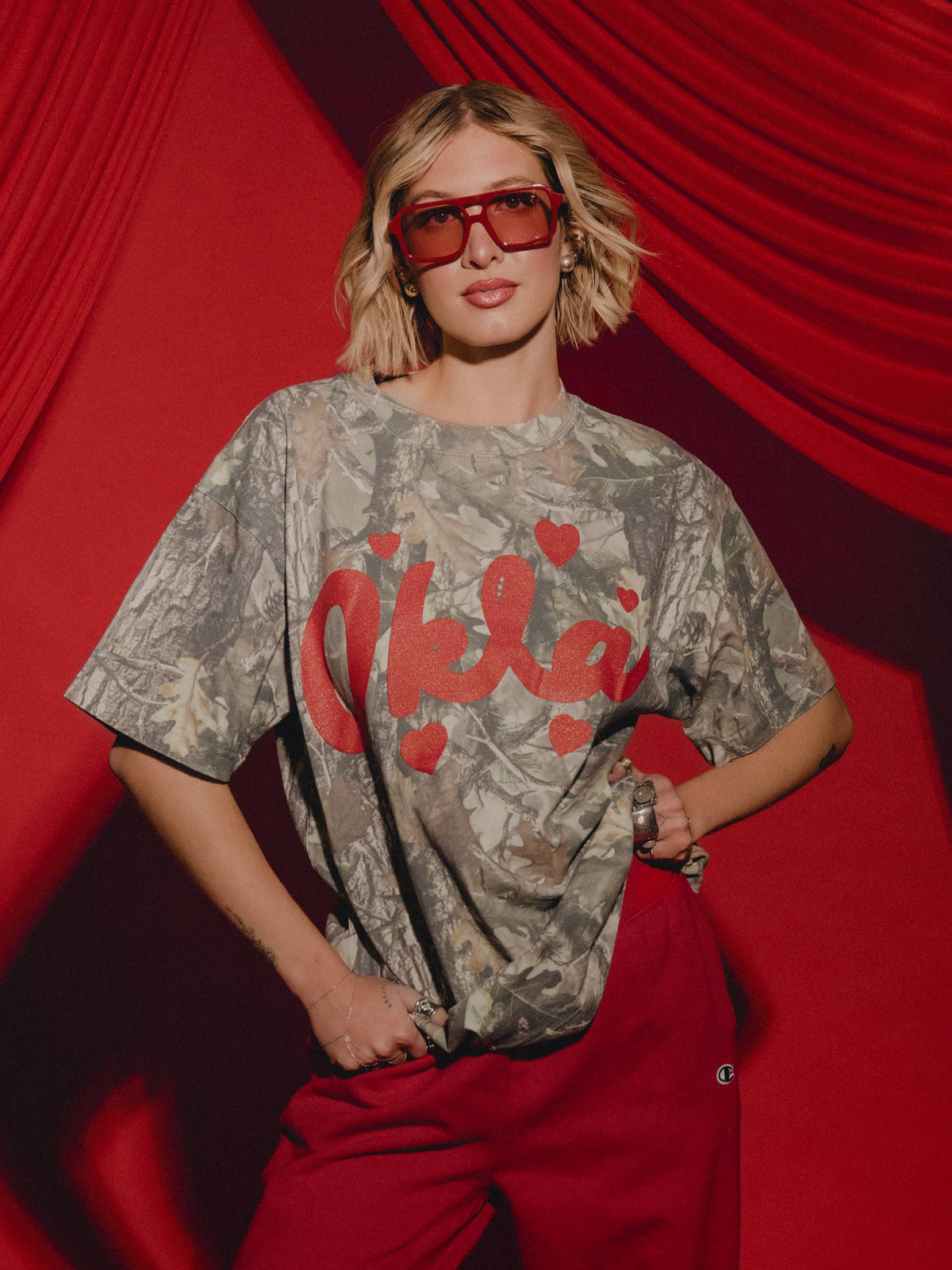 OKLA Oklahoma Hearts Camo Tee