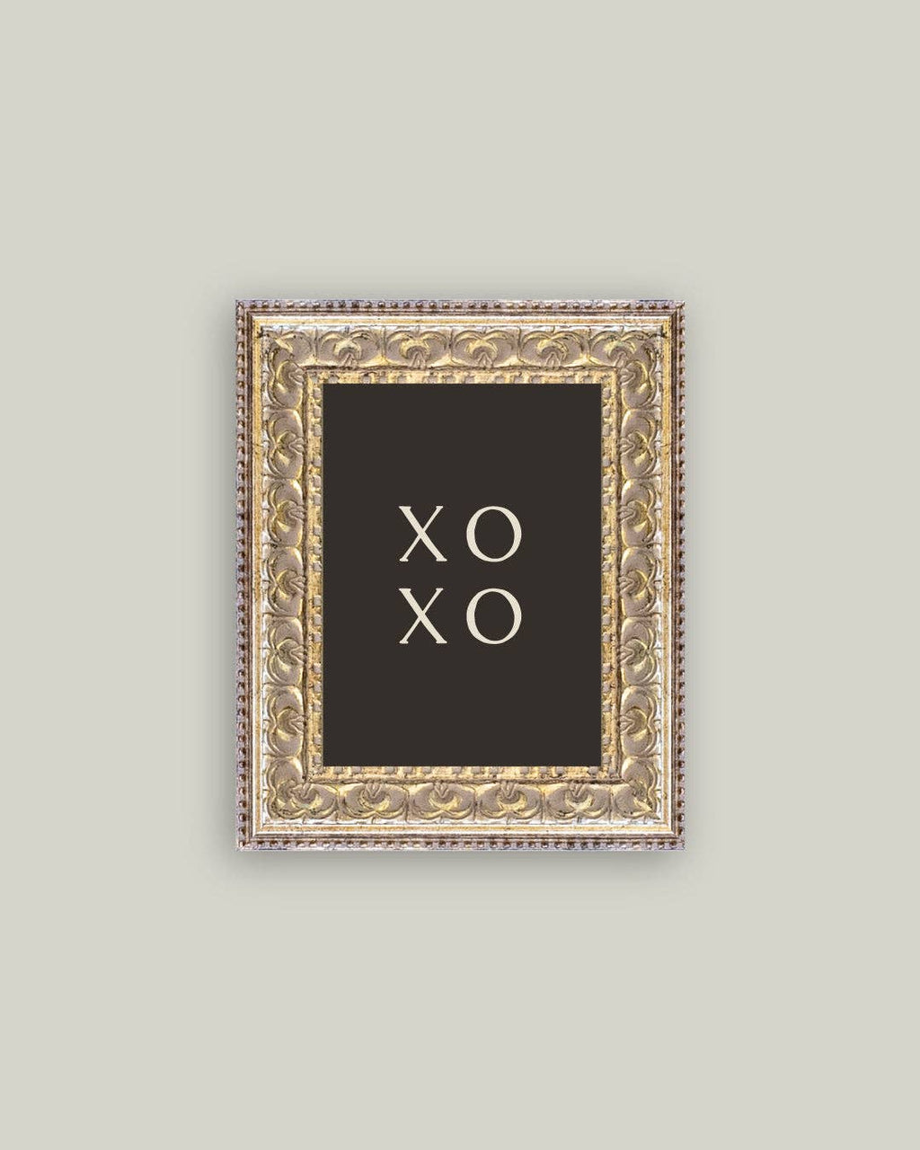 XOXO Black Back Framed Antique Art