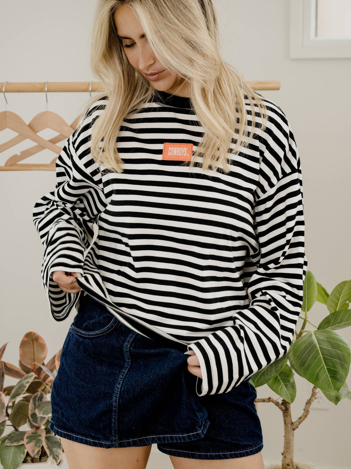 OSU Cowboys Block Stitch Long Sleeve