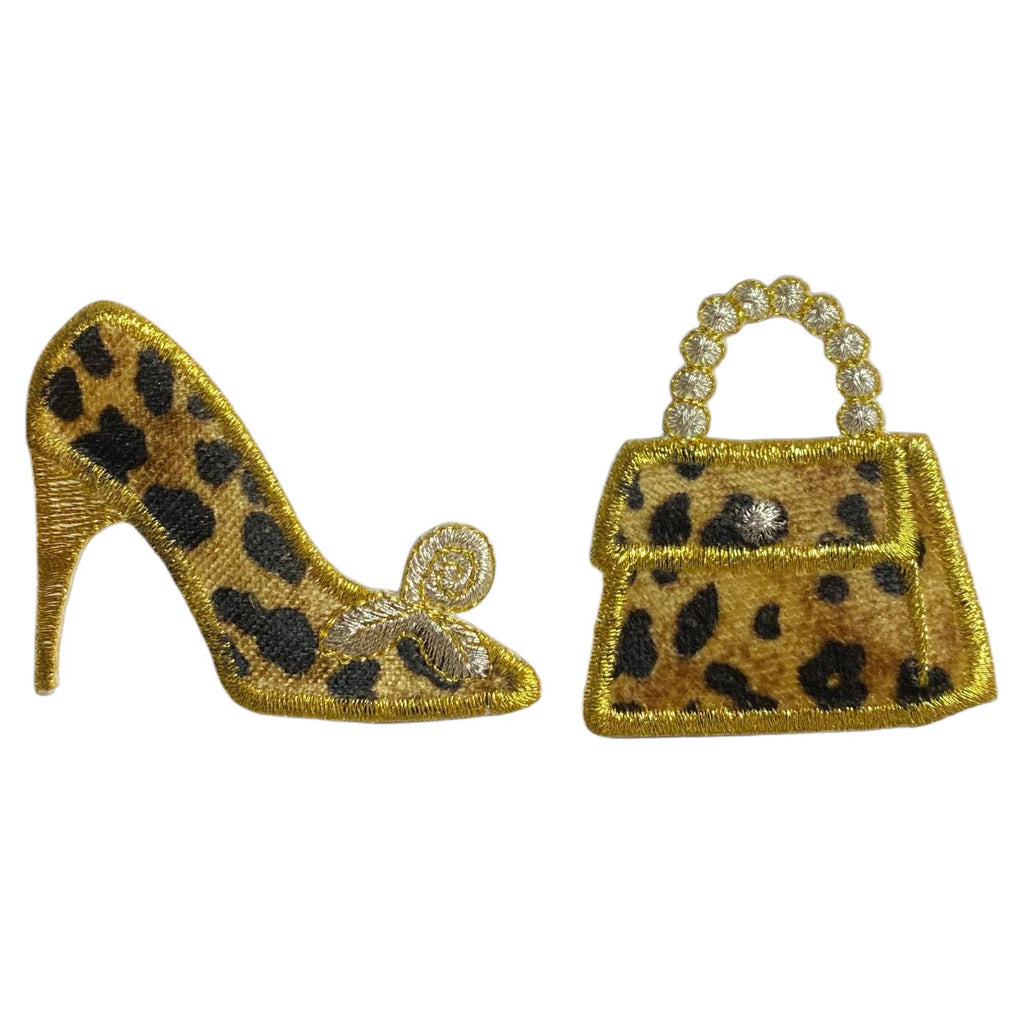 Leopard Print Shoe and Handbag Embroidered Iron on Patch