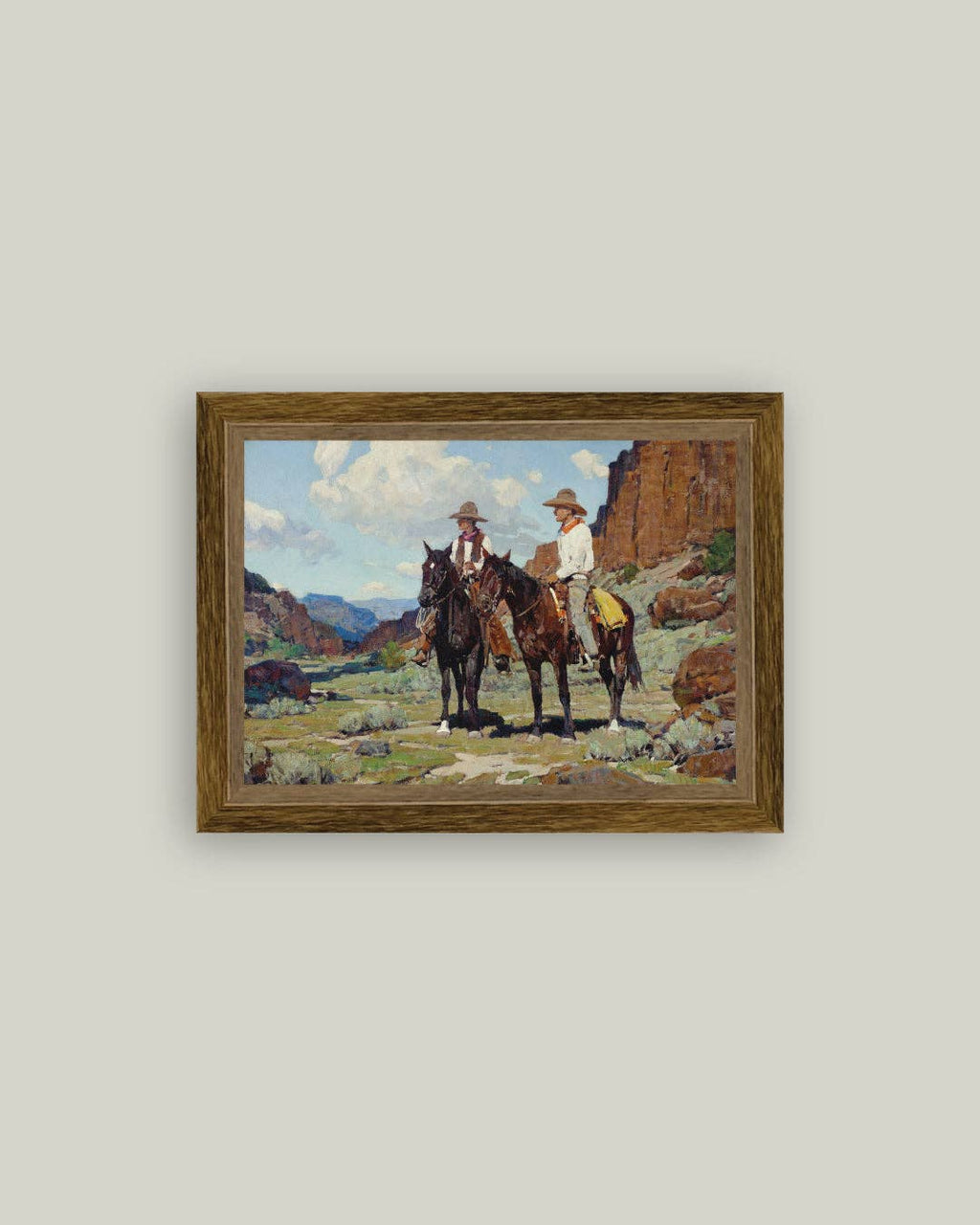 Wyoming Cattlemen Framed Antique Art