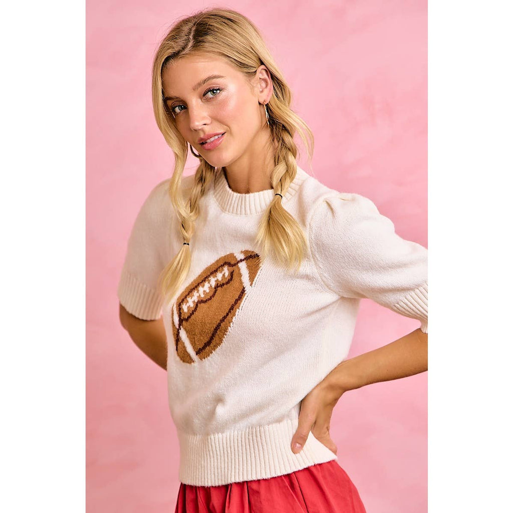 Football Puff Sleeve Top
