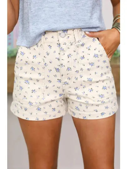 Floral Denim Shorts