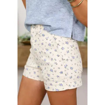 Floral Denim Shorts