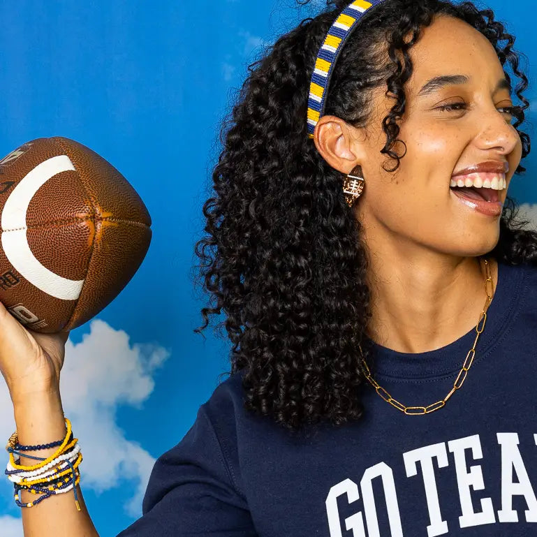 Game Day Luxe Football Earrings Bronze
