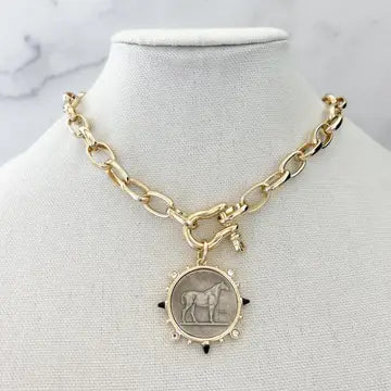 Horse Shackle Necklace 16" inches