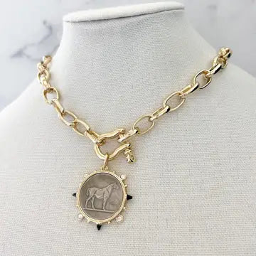 Horse Shackle Necklace 16" inches