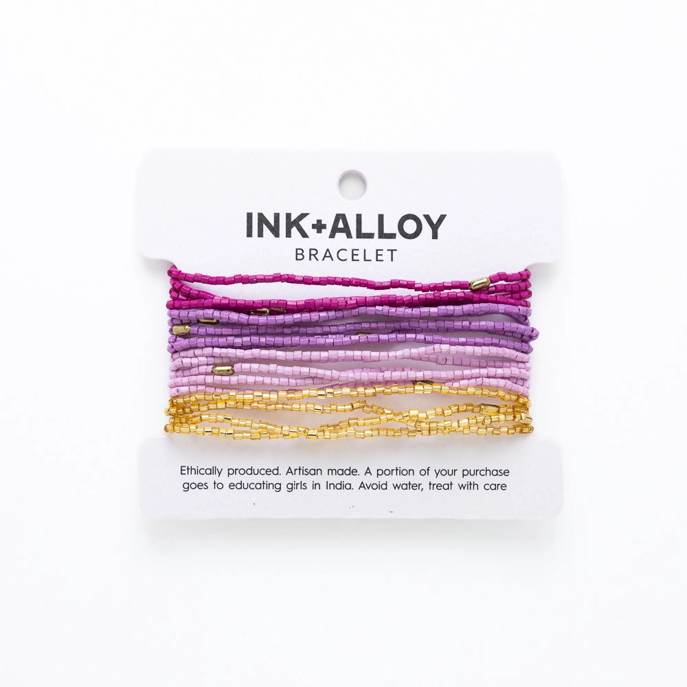 Chelsea 18-Strand Luxe Beaded Bracelet Set Purple