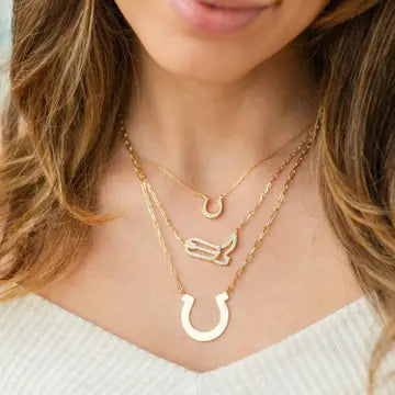 Large Horseshoe Necklace Silver