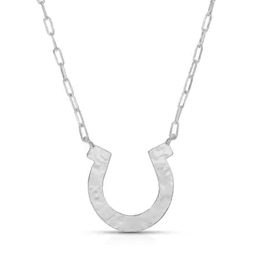 Large Horseshoe Necklace Silver