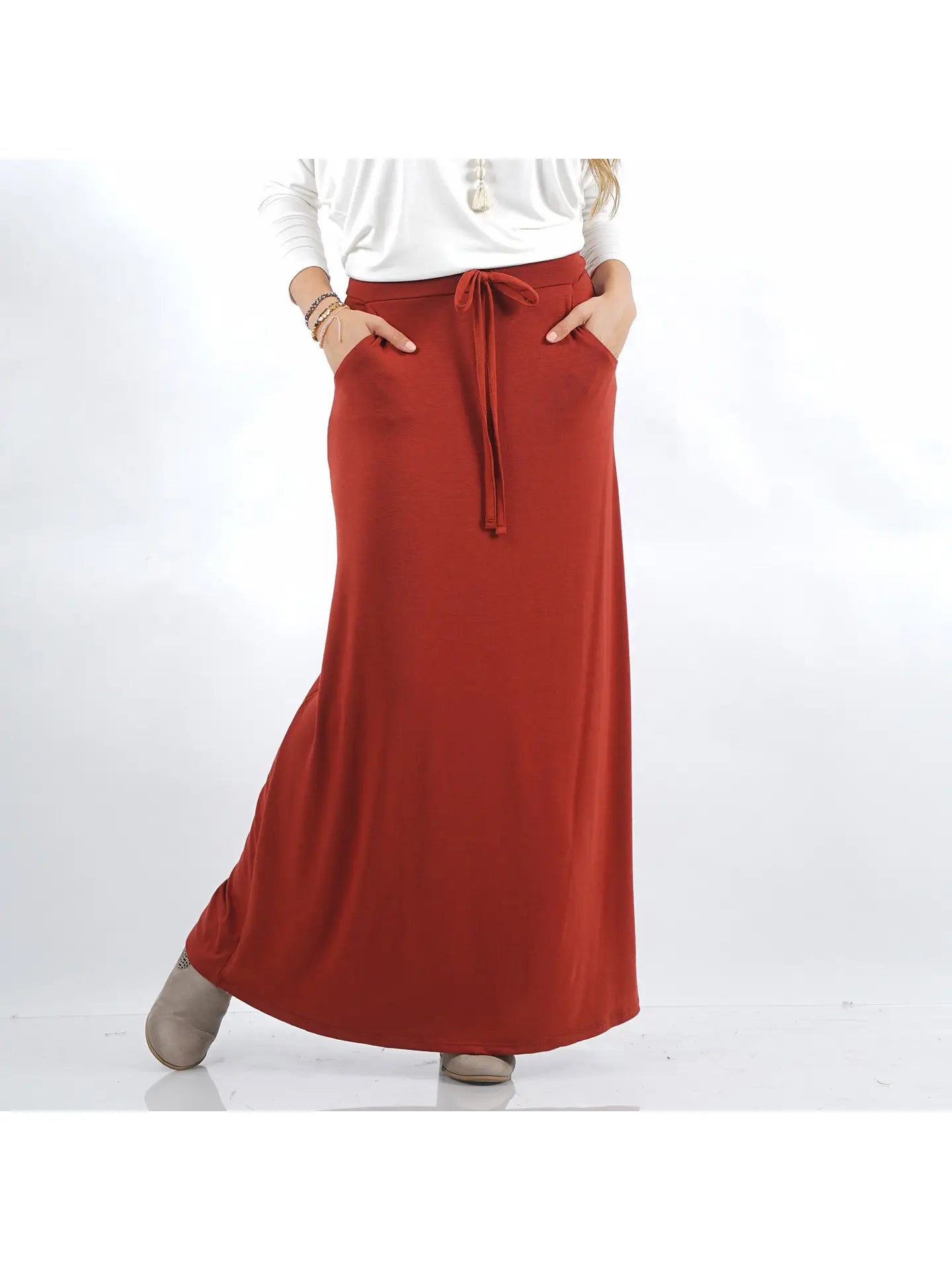 Maxi Skirt - Drawstring & Pockets