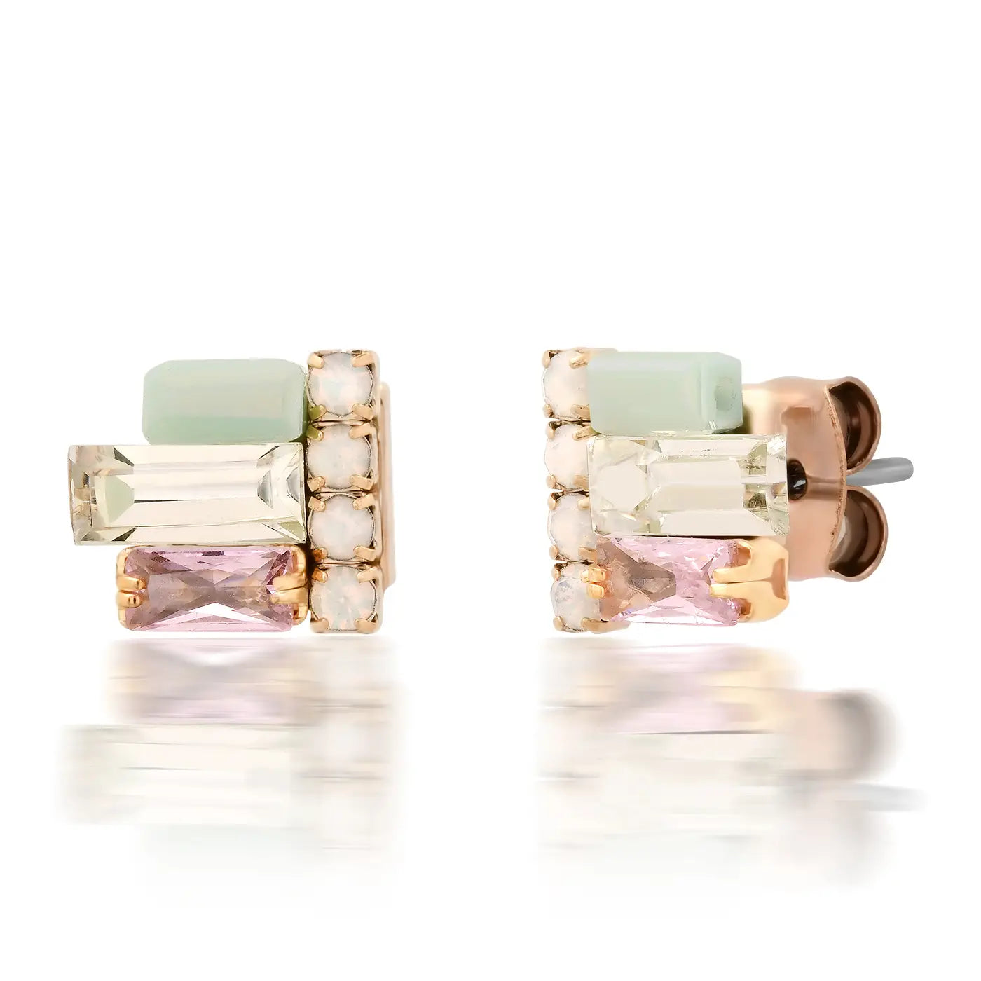Milkly Gem Emerald Cut Studs