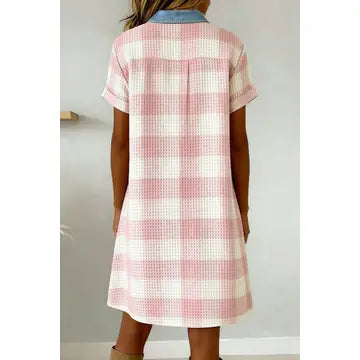 Denim Shirt Collar buttoned Mini Dress
