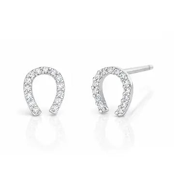 Pave Mini Horseshoe Studs