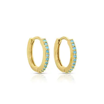 Light Blue Pave Huggies