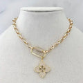 Princess Flower Carabiner Necklace 16"inches