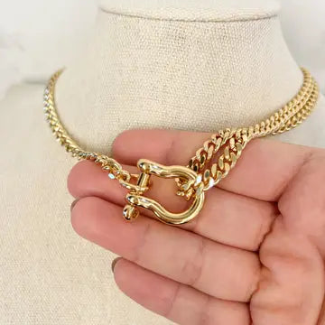 Small Double Chain Necklace 18"inches