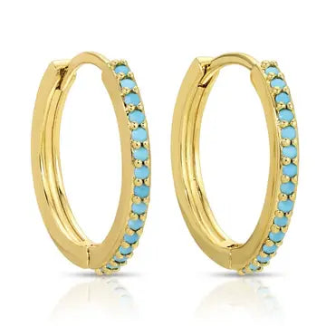 Light Blue Pave Huggies