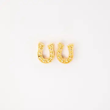 18K Gold Plated Horseshoe Studs