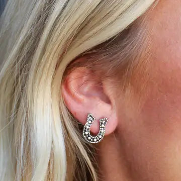 18K Gold Plated Horseshoe Studs