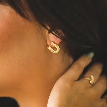 18K Gold Plated Horseshoe Studs