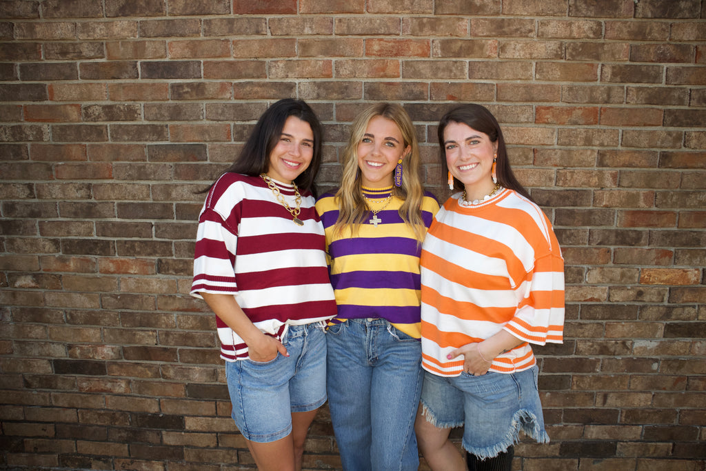 Gameday Stripe Knit Oversized Top