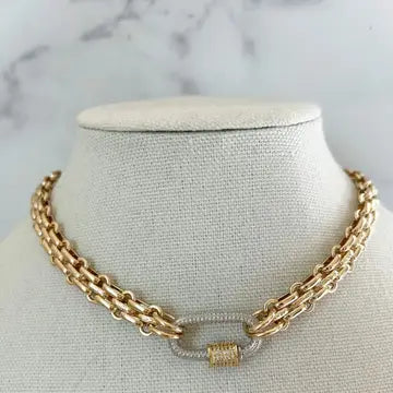 Multi Chain Two Tone Necklace 18"inches