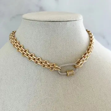 Multi Chain Two Tone Necklace 18"inches