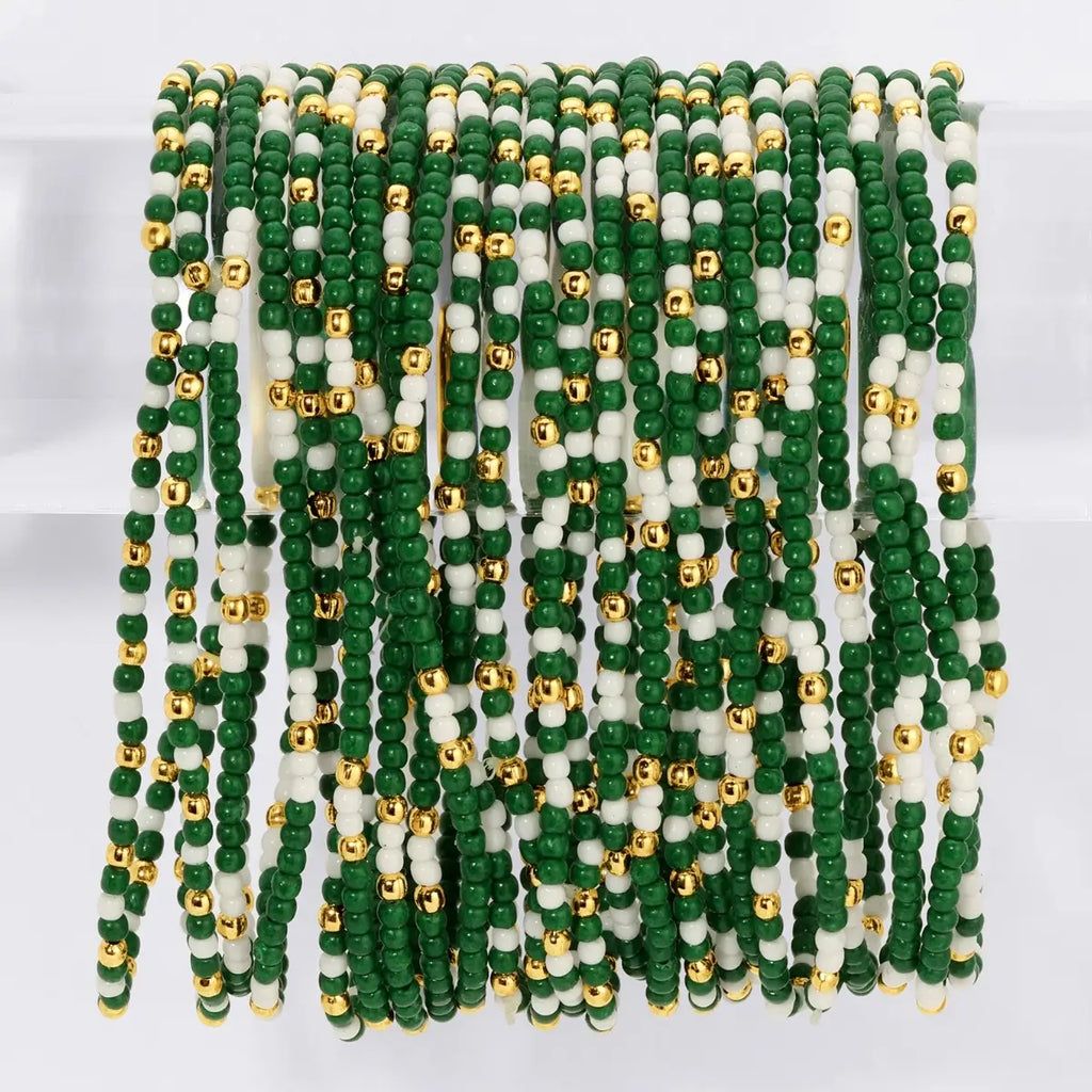 Stretch Seed Bead Game Day Bracelets