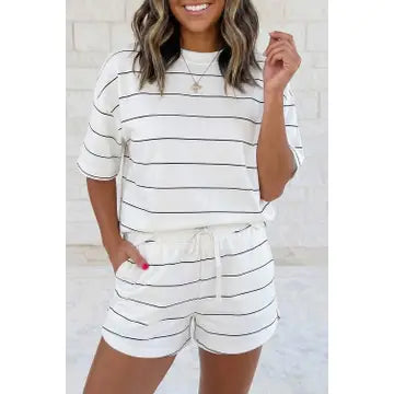 Half Sleeve Tee Drawstring Short Set