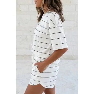Half Sleeve Tee Drawstring Short Set